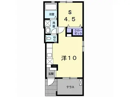 エンテラス池内 C(ワンルーム/1階)の間取り写真