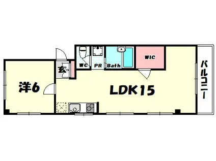 ベルトゥリー三宮(1LDK/4階)の間取り写真