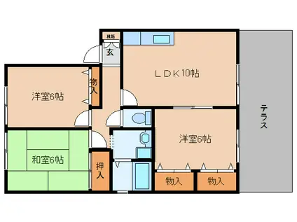 グローリータウンB(3LDK/1階)の間取り写真