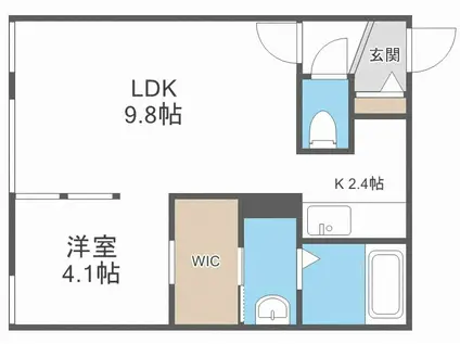 EFFORT HONDORI(1LDK/3階)の間取り写真