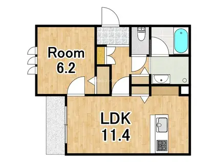 シャーメゾン LASO HIKARIO(1LDK/1階)の間取り写真