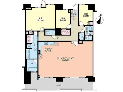 プラウドシティ大津京(3LDK/15階)の間取り写真