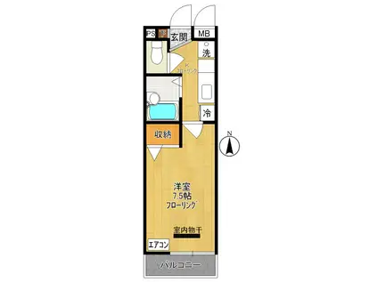 M.T.ヒルハイツ(1K/2階)の間取り写真