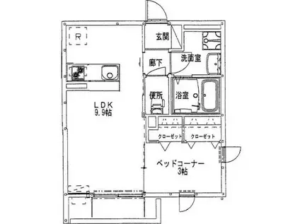 セジュール三和(1LDK/1階)の間取り写真