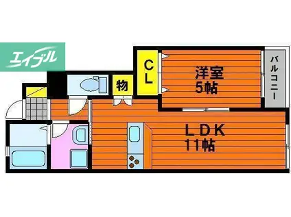 プライム高島駅前(1LDK/1階)の間取り写真