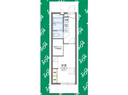 レオパレスエテルナヤマギン(1K/1階)の間取り写真