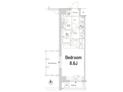 アクサス門前仲町レジデンス(1K/6階)の間取り写真