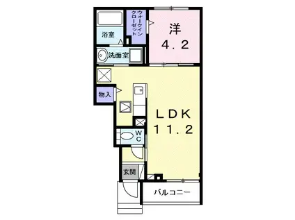 アルディエンテ(1LDK/1階)の間取り写真