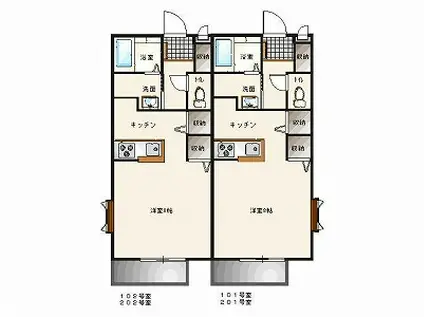 K・VILLAGE D棟(1K/1階)の間取り写真