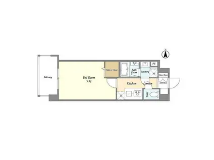 NSパークレジデンス高田馬場(1K/9階)の間取り写真