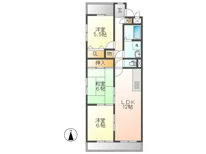 アネックスみつき(3LDK/4階)の間取り写真
