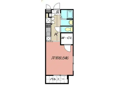 アクア清水(1K/2階)の間取り写真