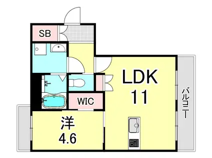 MICA ELENO苦楽園(1LDK/3階)の間取り写真