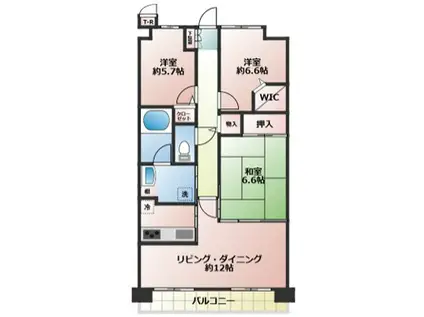 フェルティプラザ垂水・丘の町(3LDK/5階)の間取り写真
