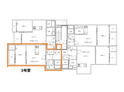 リタリッチ壱番館(1LDK/2階)の間取り写真