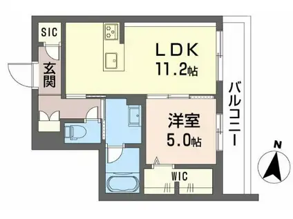 シャーメゾン壺川(1LDK/2階)の間取り写真