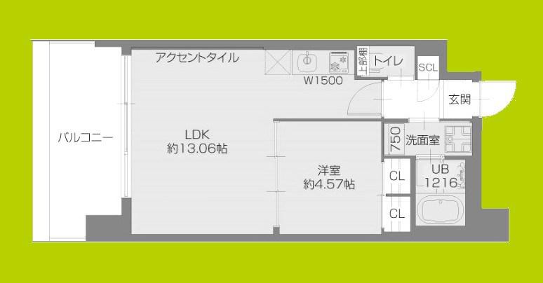 プレジオ玉造(1LDK/8階)の間取り写真