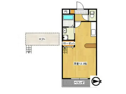 サニーフラット瑞穂(ワンルーム/2階)の間取り写真