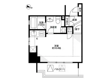 プレール・ドゥーク赤羽II(ワンルーム/6階)の間取り写真