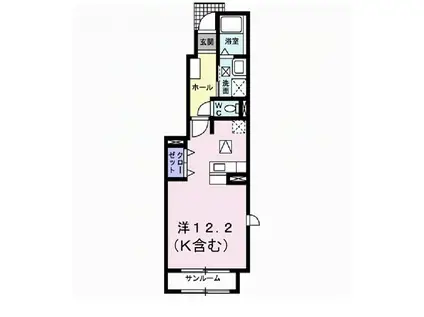 ZEKOOHY(ワンルーム/1階)の間取り写真