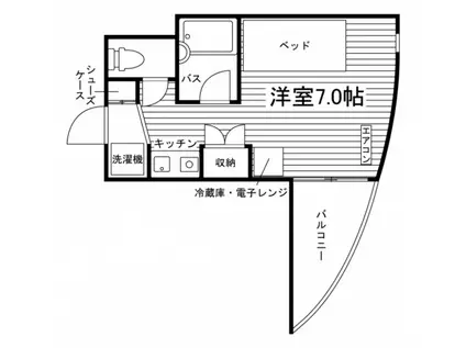 LIVEIN2(1K/2階)の間取り写真