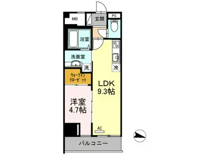 アロフト(1LDK/6階)の間取り写真