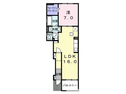 カームデイズ(1LDK/1階)の間取り写真