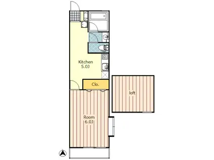 アップルハウス(1K/1階)の間取り写真