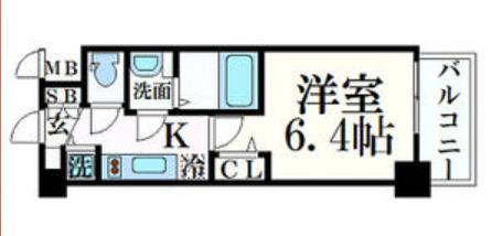 プレサンス心斎橋ブライト(1K/3階)の間取り写真