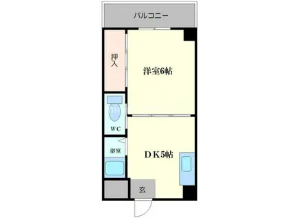 沢村マンション(1DK/6階)の間取り写真