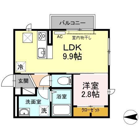 エーデルハイム東津田(1LDK/1階)の間取り写真