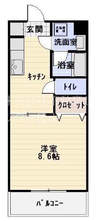 ヴェルデコート(1K/1階)の間取り写真