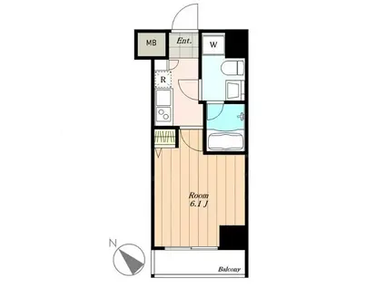 コンシェリア日本橋(1K/3階)の間取り写真