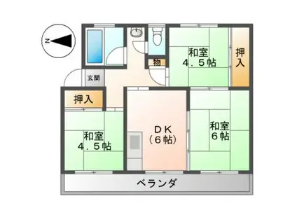 アネックス楠50(3DK/5階)の間取り写真