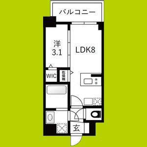 エスリードレジデンスザ・グラン大阪福島クラス(1LDK/5階)の間取り写真