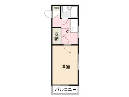 宮脇コーポ(1K/3階)の間取り写真