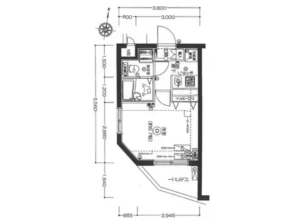 フェニックス西新宿壱番館(1K/4階)の間取り写真