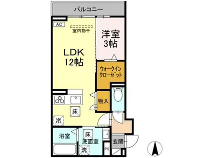 ソル・クラート(1LDK/1階)の間取り写真