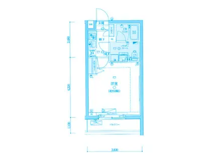 GENOVIA墨田八広SKYGARDEN(1K/4階)の間取り写真