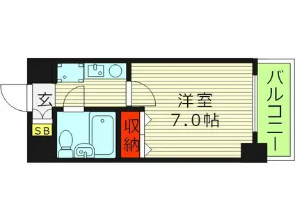 エスリード森ノ宮第2(1K/9階)の間取り写真