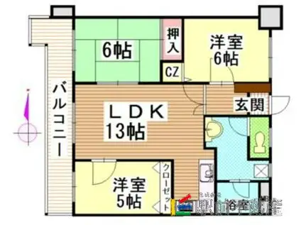 アヴニール佐賀駅前壱番館(3LDK/8階)の間取り写真