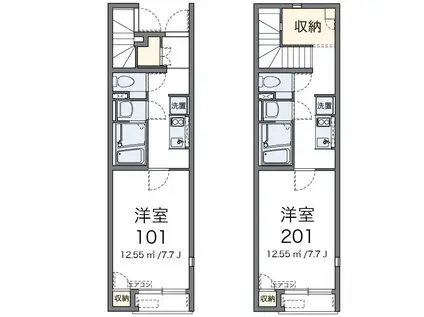 レオネクストARINO(1K/1階)の間取り写真