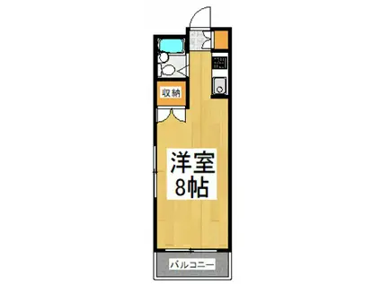 コーポラスミハラII(ワンルーム/2階)の間取り写真