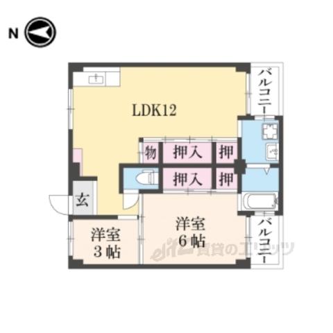 ビレッジハウス見瀬(3DK/2階)の間取り写真