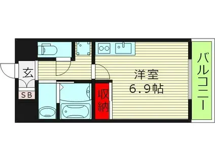 AUBERGEM(ワンルーム/5階)の間取り写真