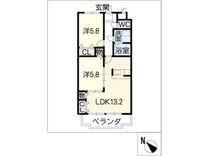 ドミール TF(2LDK/1階)の間取り写真