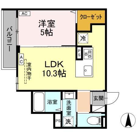 セレスティア中野上高田(1LDK/3階)の間取り写真