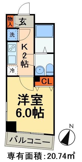 レジディア日本橋人形町II(1K/5階)の間取り写真