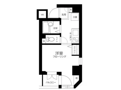 マーベラス鶯谷(1K/2階)の間取り写真