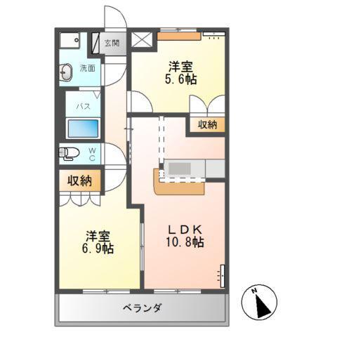 フェアリー(2LDK/2階)の間取り写真